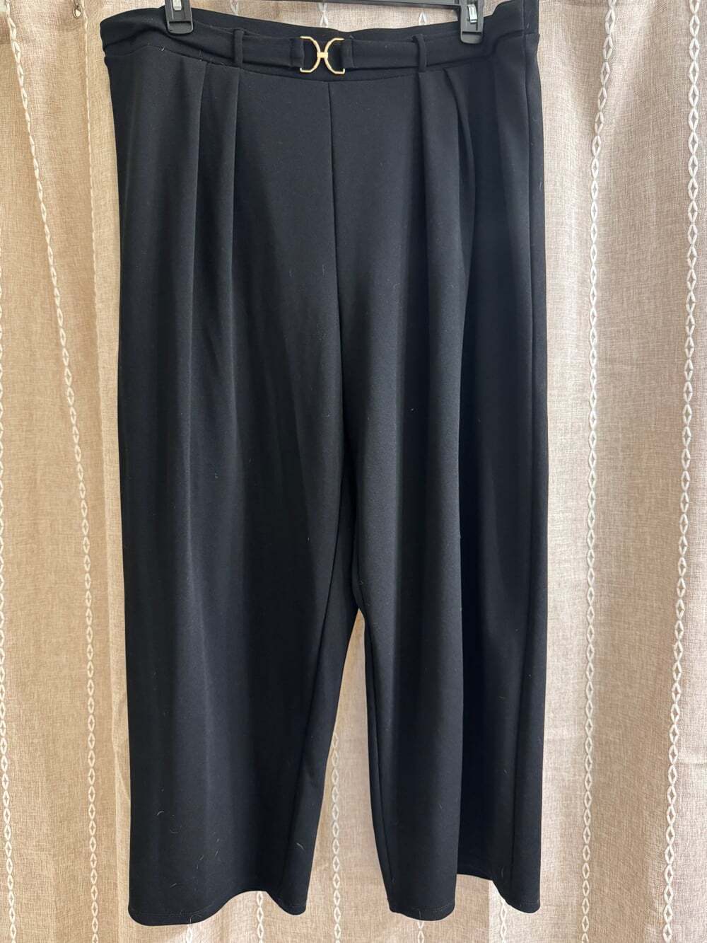 H&M Black Wide Leg Belted Pants XXL